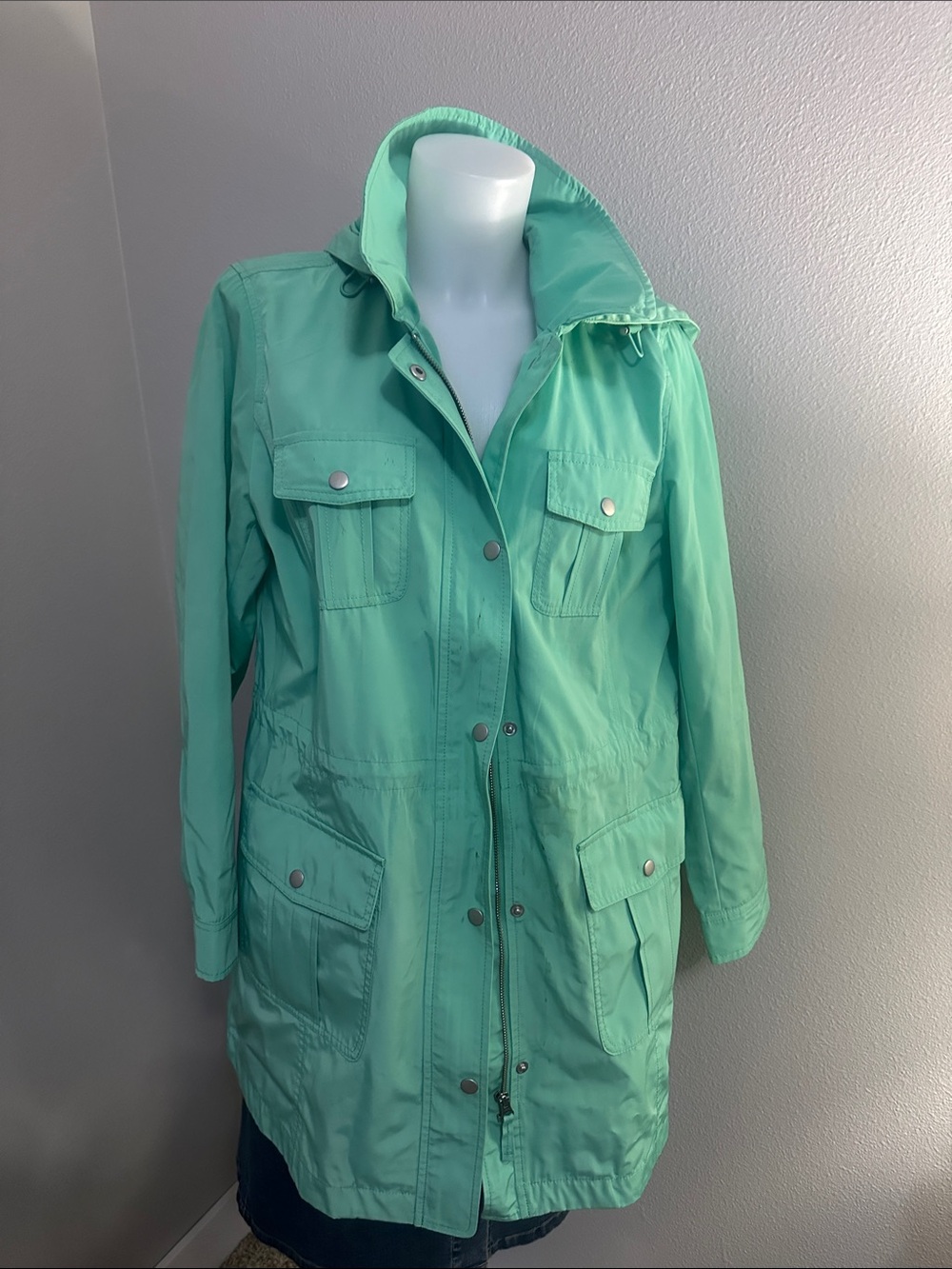 Talbots Mint Green Utility Anorak Jacket